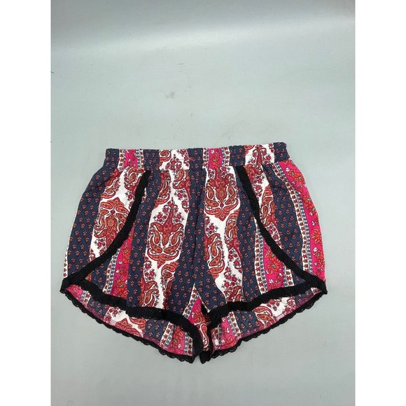 vibe sportswear swim cover shorts sheer lace floral elastic waist pink blue READ - Picture 1 of 4